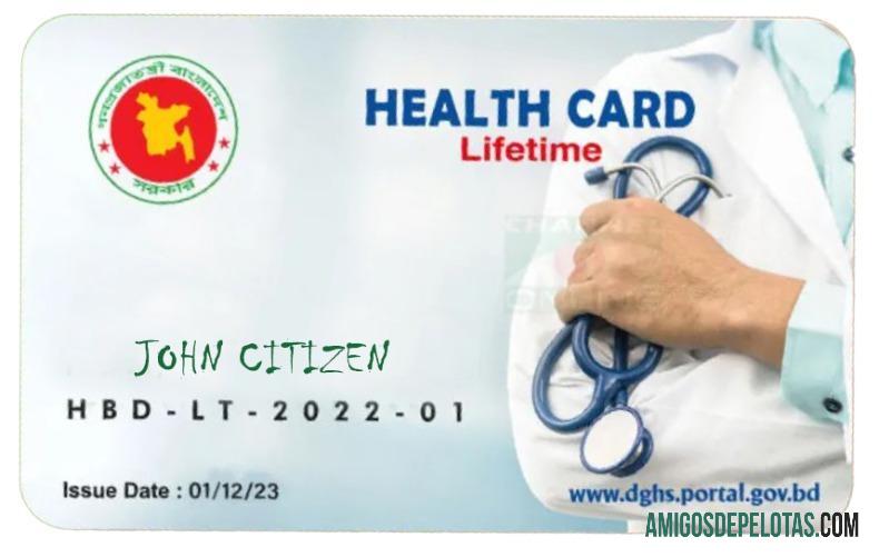 Cartão de Saúde de Bangladesh modelo